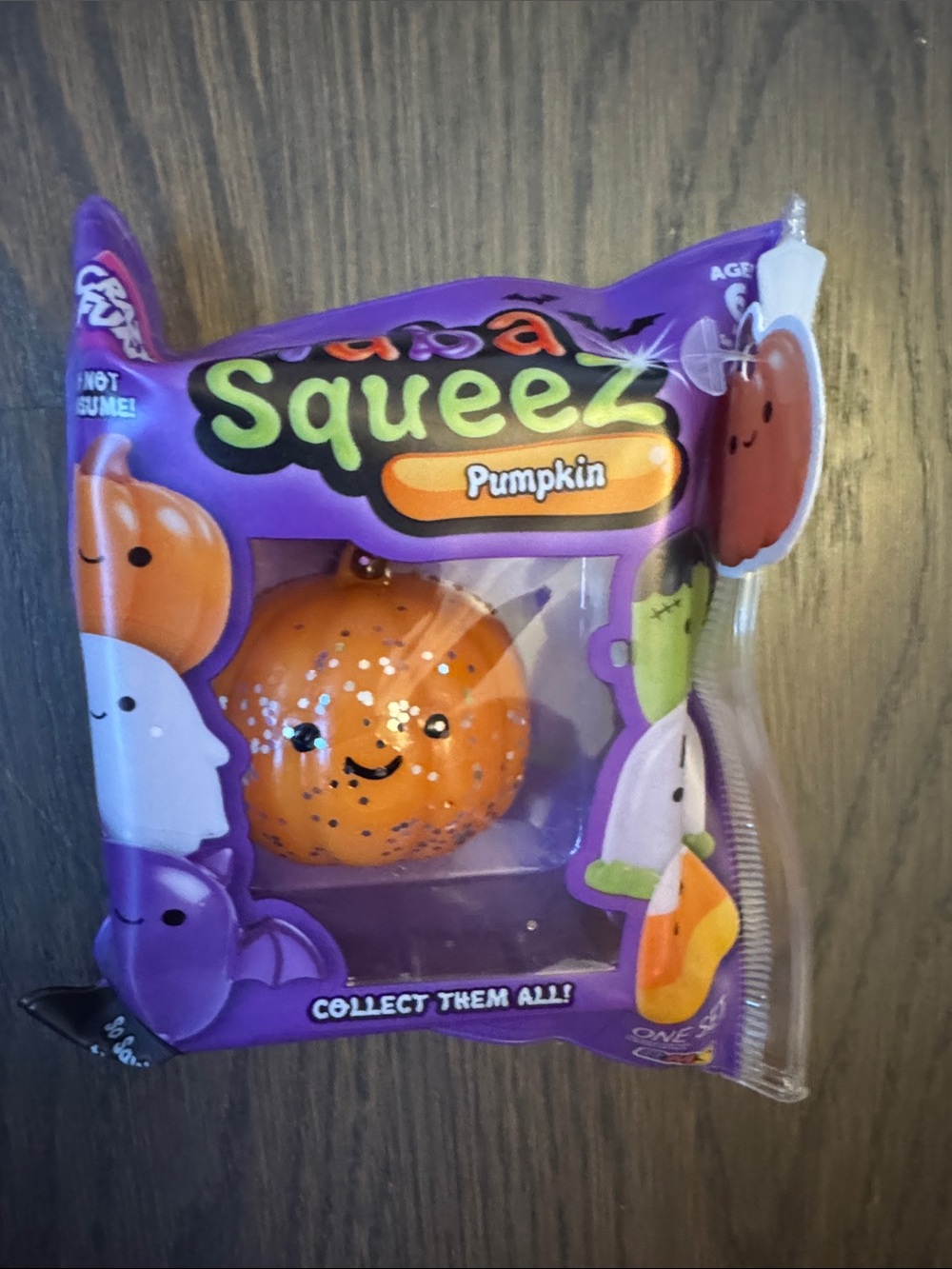 Squeeze Pumpkin Squishy Toy - Orange with Glitter